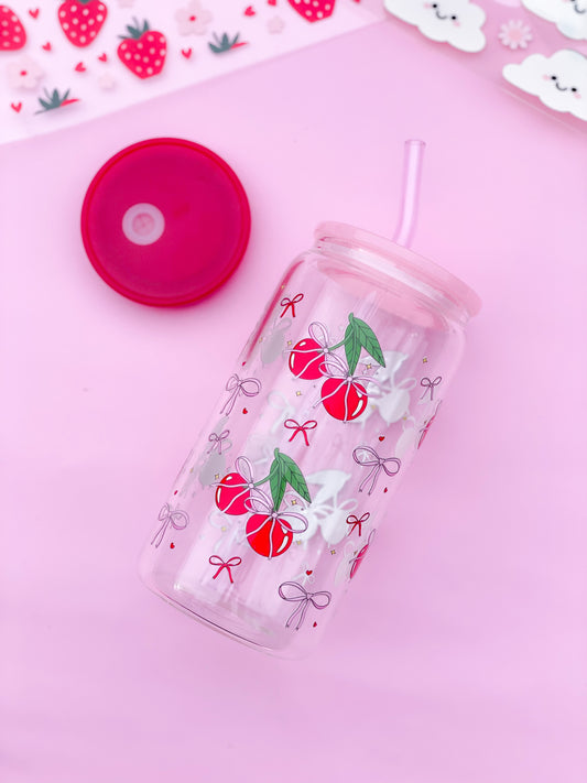 Sweet Cherries Glass Cup