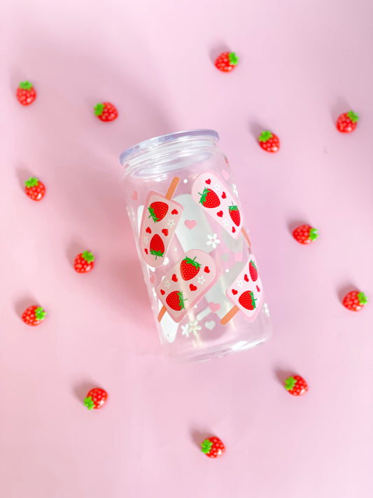 Strawberry Bliss Glass Cup