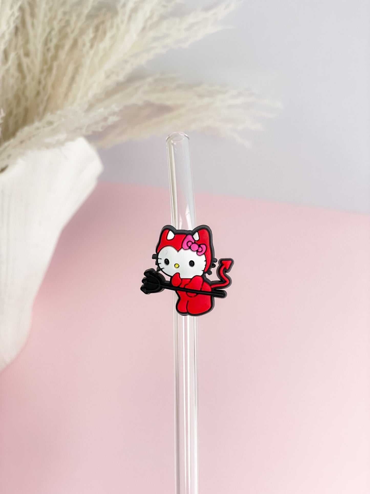 Kitty Devil Straw Charm