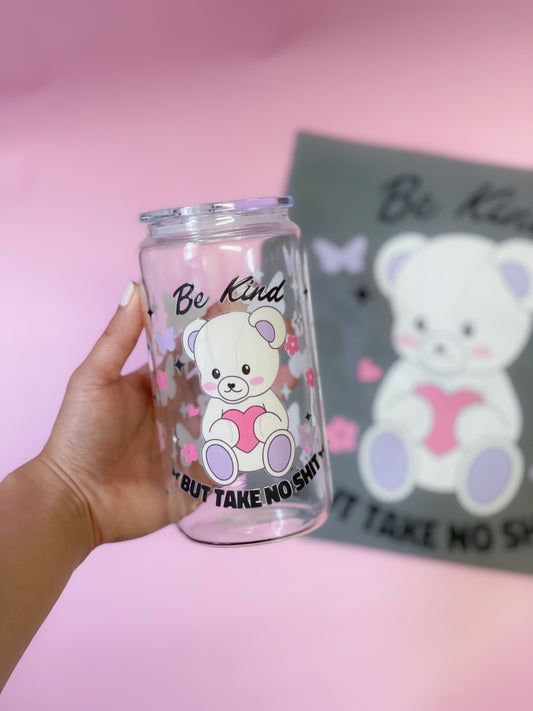 Be Kind Glass Can Cup